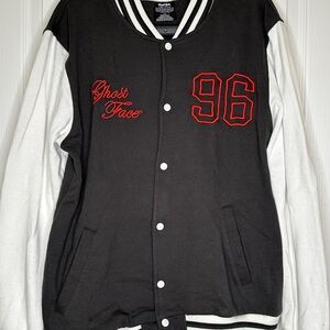 Ghost Face Black and White Varsity Jacket Size Large